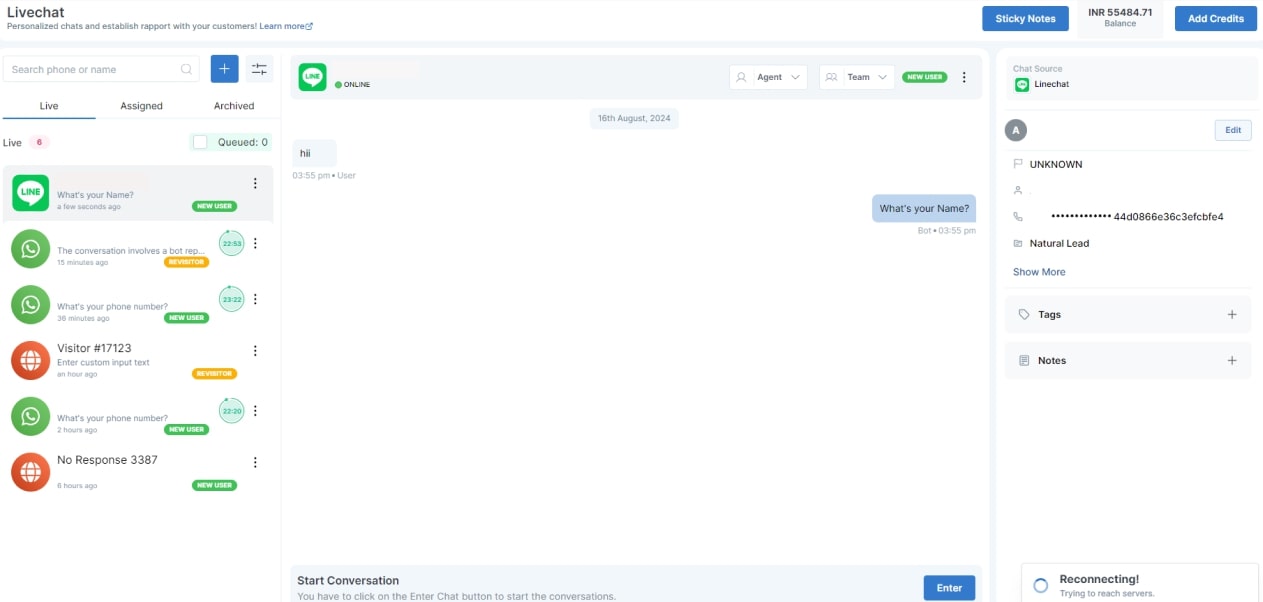 Messaging & Live chat