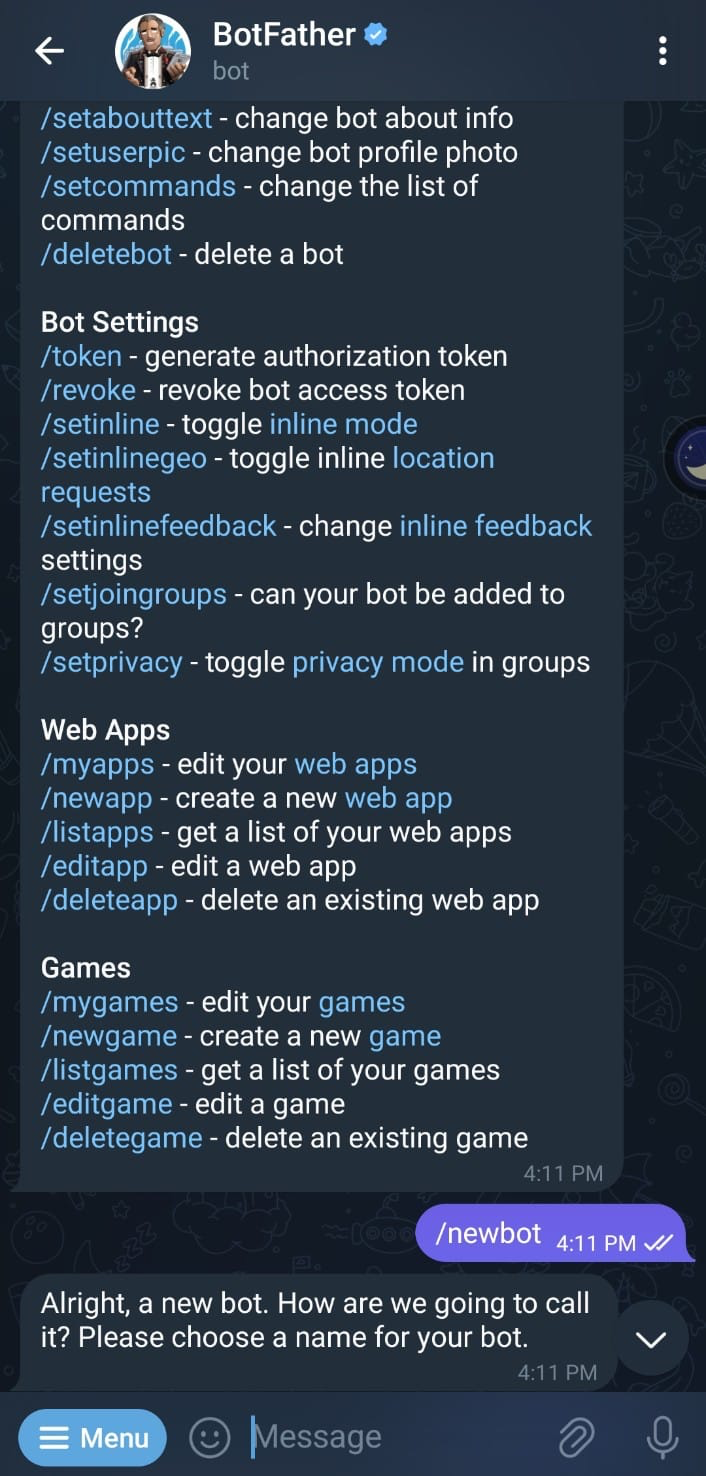 Deploying Telegram bot