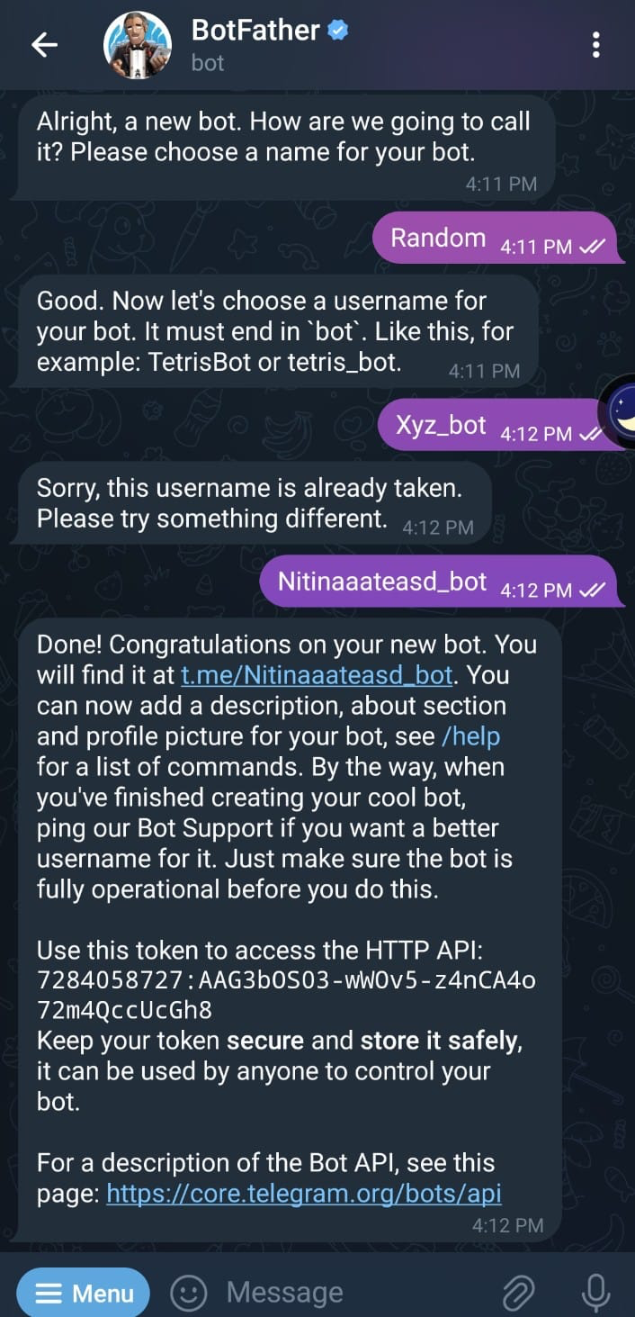 Deploying Telegram bot
