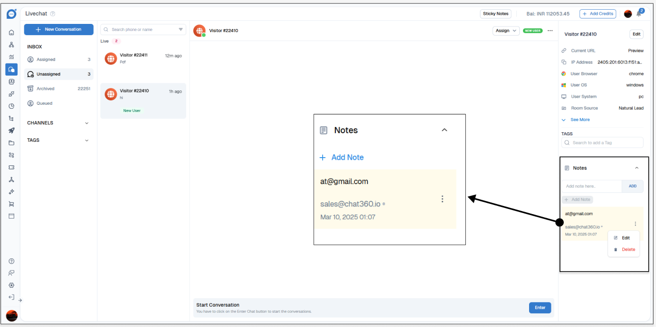 How to add a private note?