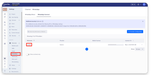Integration with Clevertap