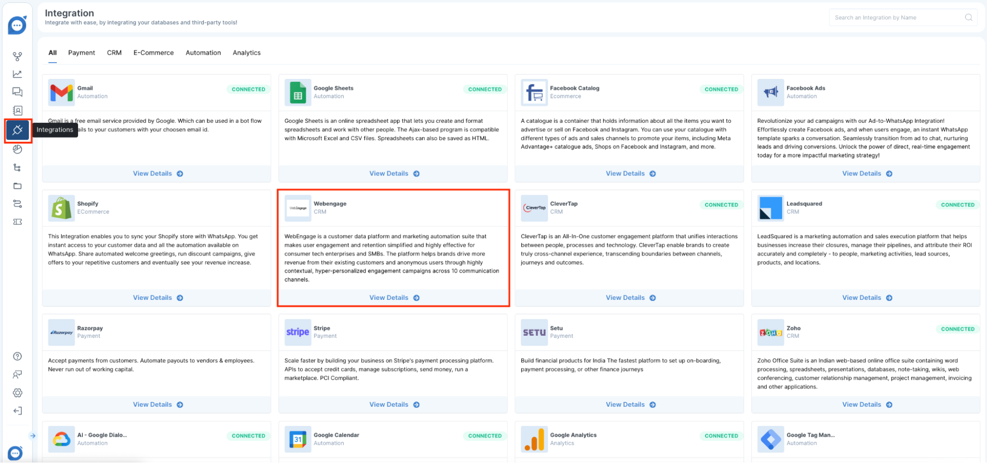 Webengage Integration
